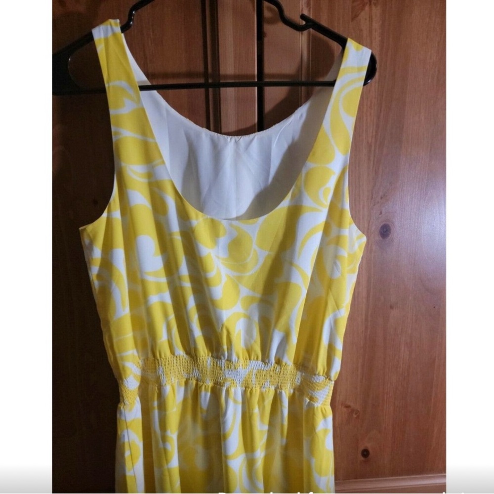 ANN TAYLOR Yellow Sleeveless Maxi DRESS Size 10 - Picture 3 of 3
